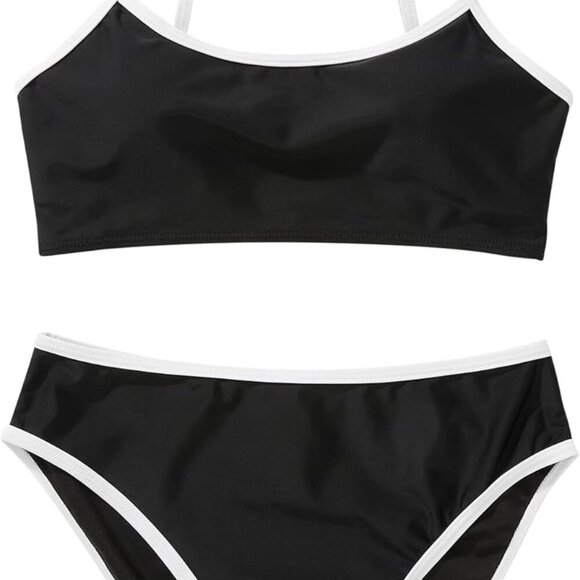 Women High Waisted 2 Piece Bikini Set Cheeky High Cut Bandeau Swimsuit - Picture 6 of 8